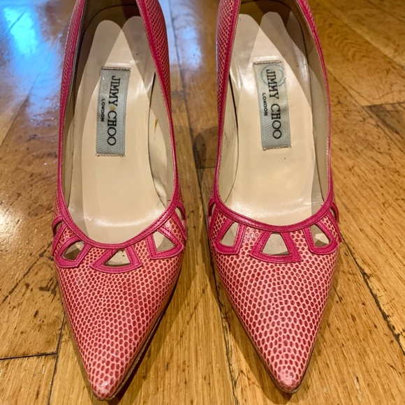 Jimmy Choo pink leather pointed toe heels - Picture 4 of 5